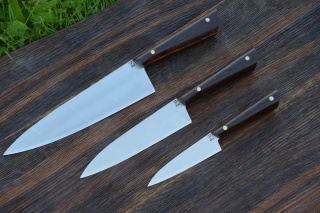 Zestaw 3 noży kuchennych. Stal D2