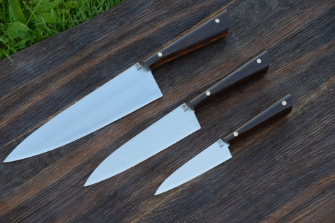 Zestaw 3 noży kuchennych. Stal D2