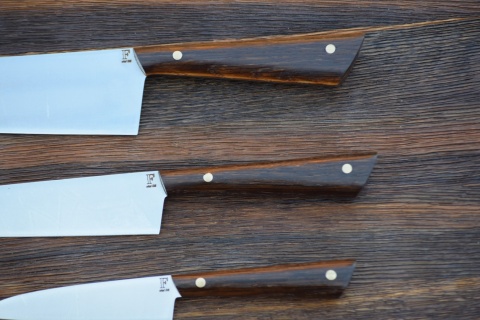 Zestaw 3 noży kuchennych. Stal D2