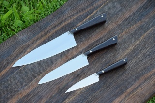 Zestaw 3 noży kuchennych. Stal D2