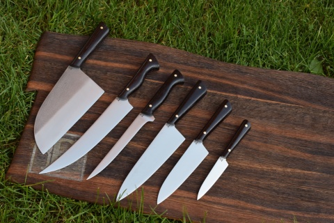 Zestaw XXL 6 noży kuchennych. Stal D2