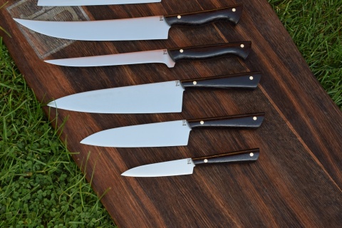 Zestaw XXL 6 noży kuchennych. Stal D2