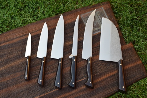 Zestaw XXL 6 noży kuchennych. Stal D2
